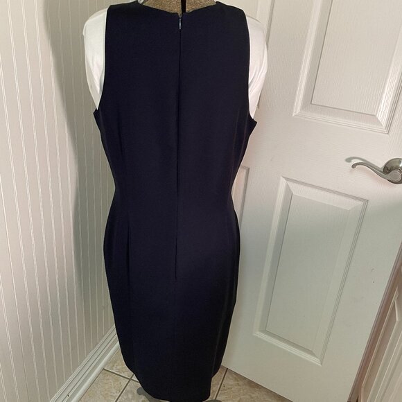 JONES WEAR NAVY SUIT WITH SHEATH DRESS AND DOUBLE BREASTED JACKET, SIZE 12 - Picture 12 of 15